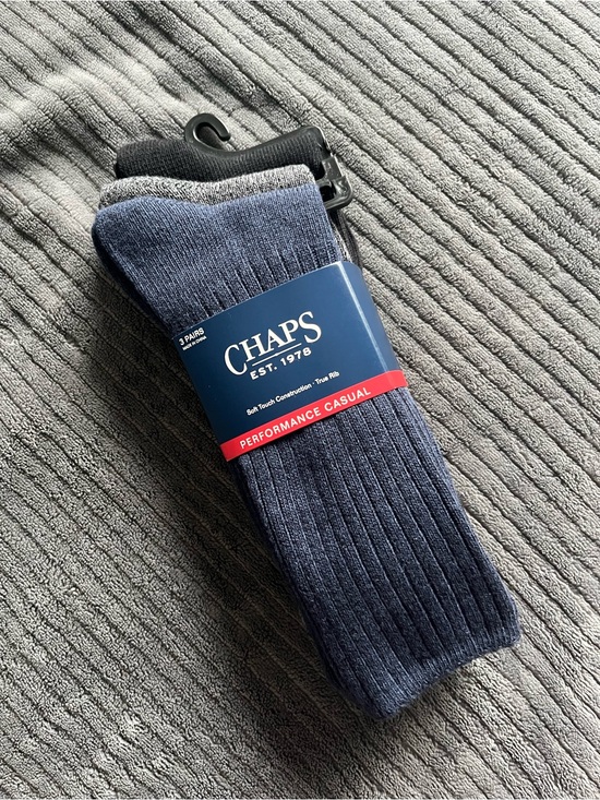 Chaps Other - Chaps Blue - Black - Grey Performance Casual Ribbed Crew Socks | NWT